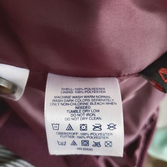 LAND'S END Fleece Double Breasted Pea Coat Plum Purple Women's Size XL - Picture 5 of 5